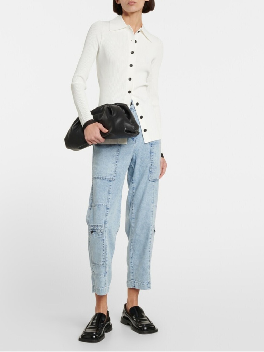 Proenza Schouler Chambray High-Rise Cargo Jeans Size 4 Gently Used